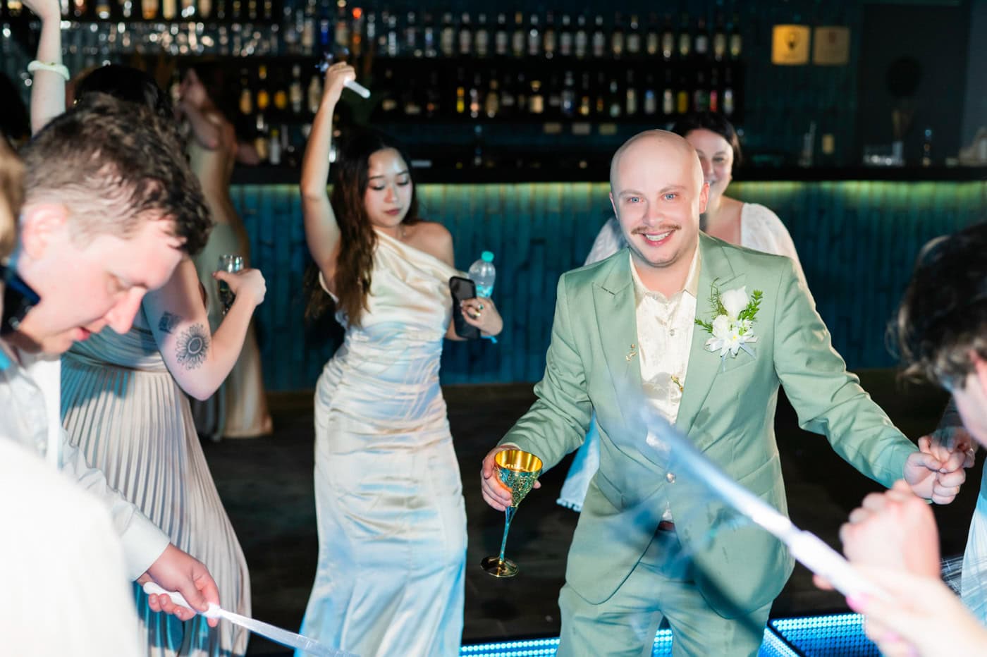 Live Aqua wedding reception celebration
