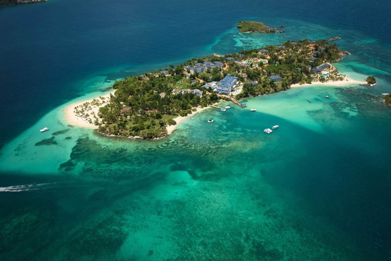 Aerial view of Cayo Levantado Resort