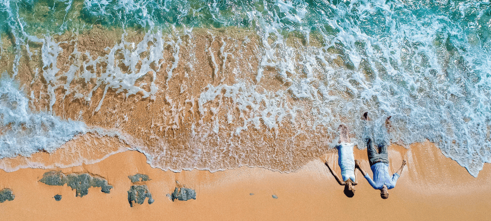 bride and groom on a Tulum beach