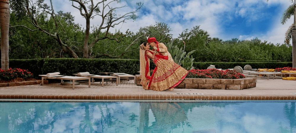 destination wedding in local outfit