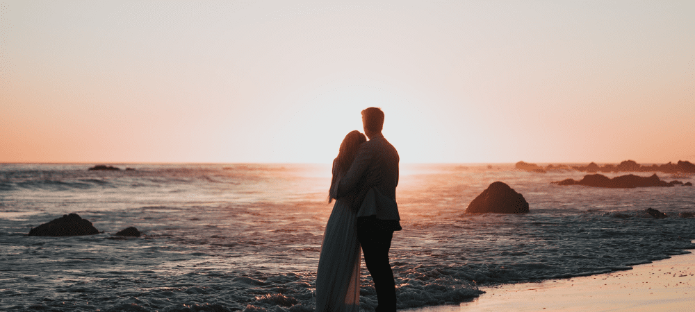 married couple during a punta cana sunset