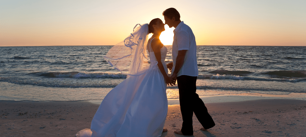 married couple on a caribbean beach