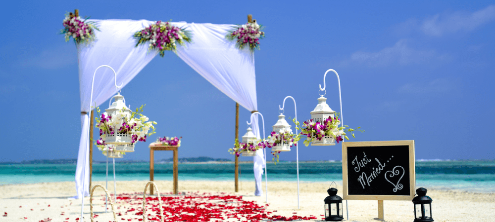 wedding decoration on the beach