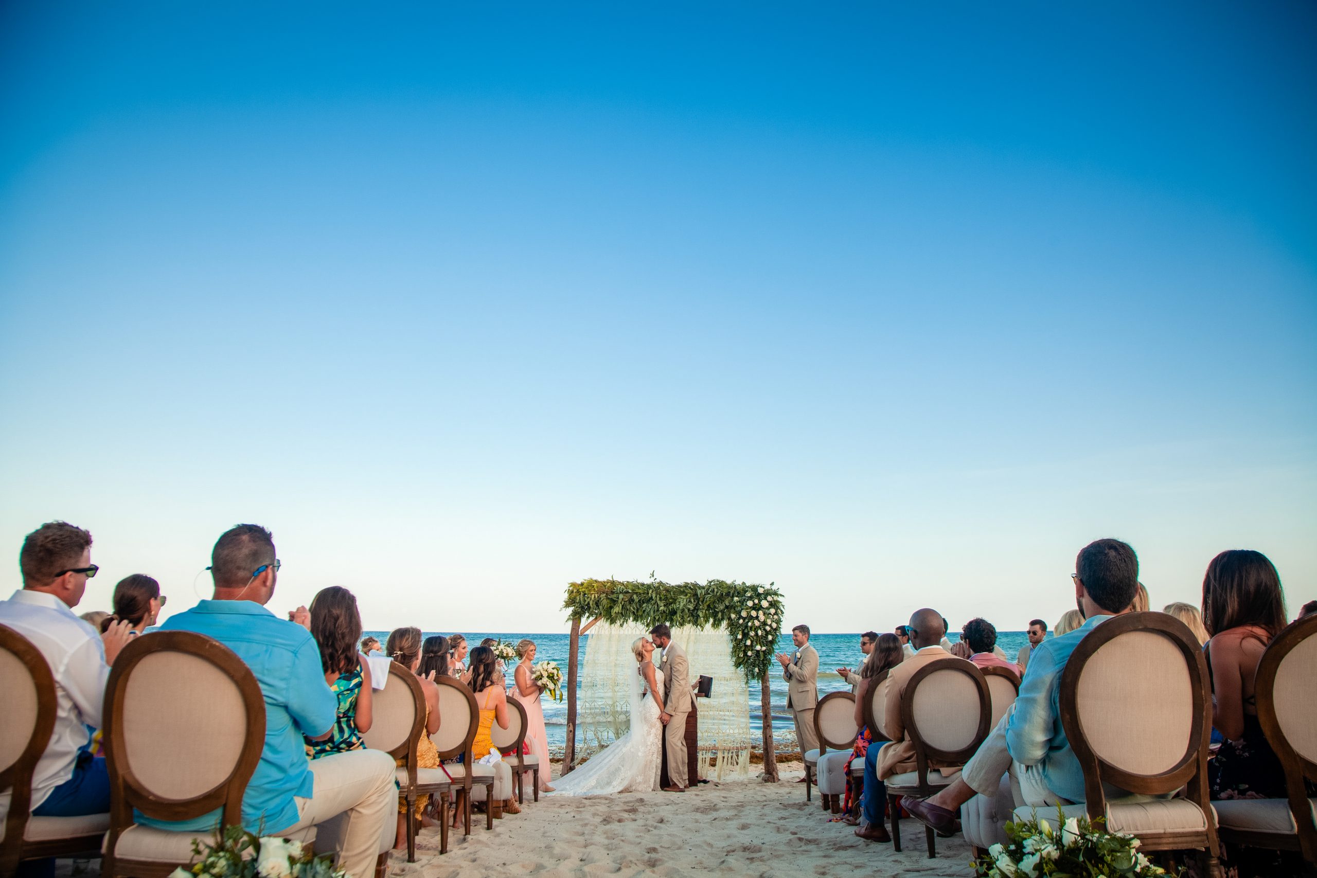 beach wedding with guests