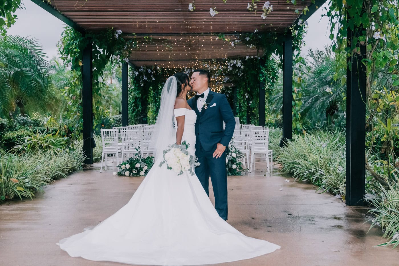bride and groom at live aqua punta cana