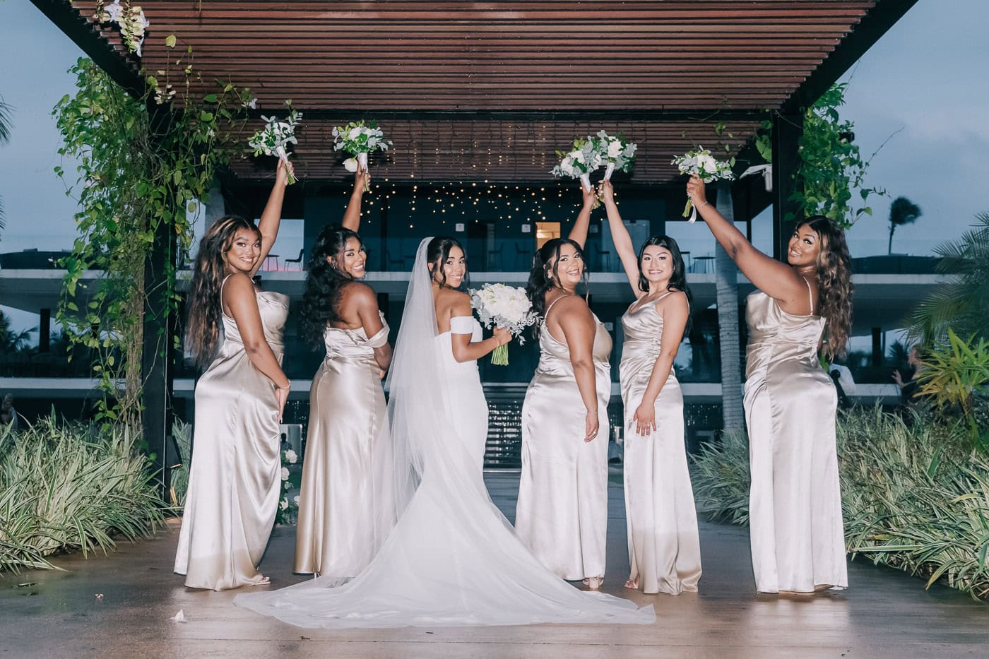 bride and her bridesmaids