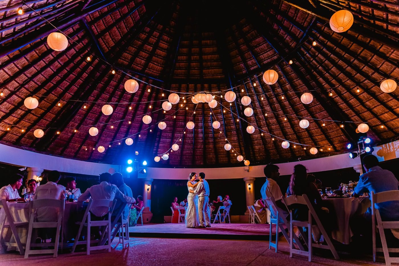 romantic lighting at wedding