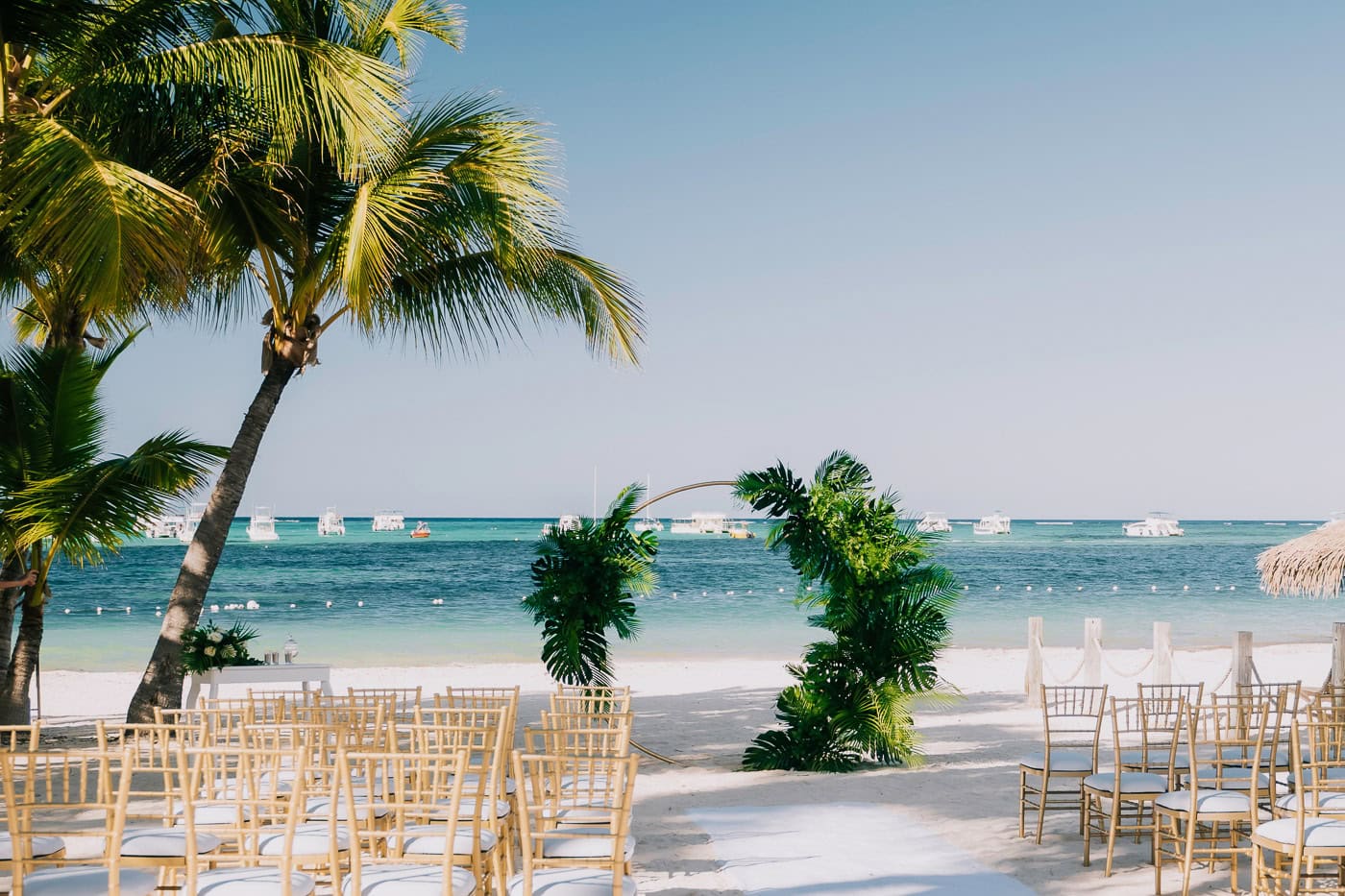 lopesan punta cana beach wedding setup