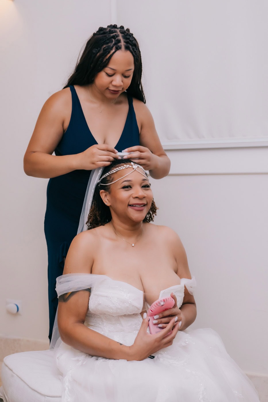 bride getting ready for Punta Cana wedding