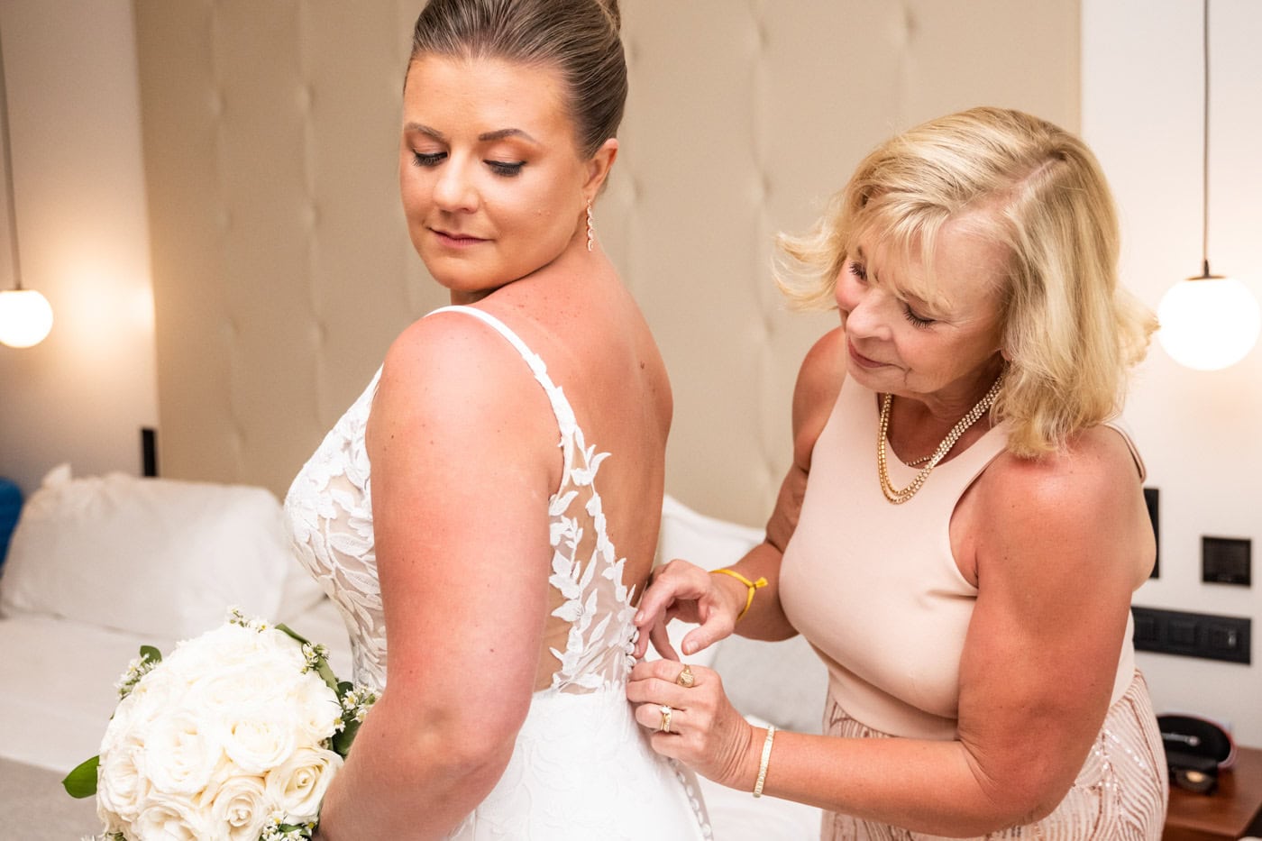 Colleen Getting Ready for Wedding at Live Aqua