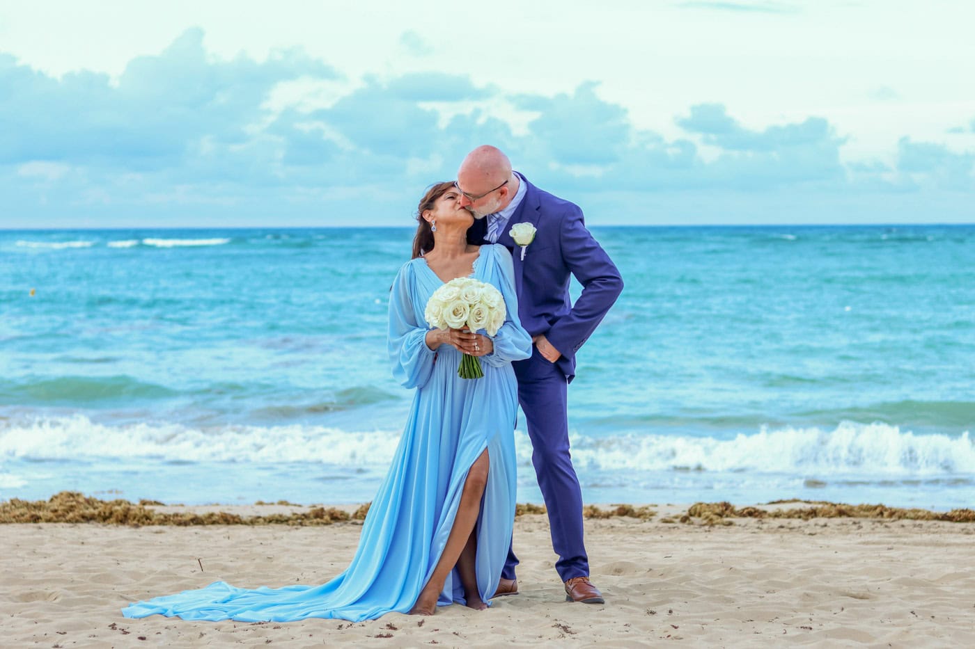 Ana and Rufus Kissing at Live Aqua Beach
