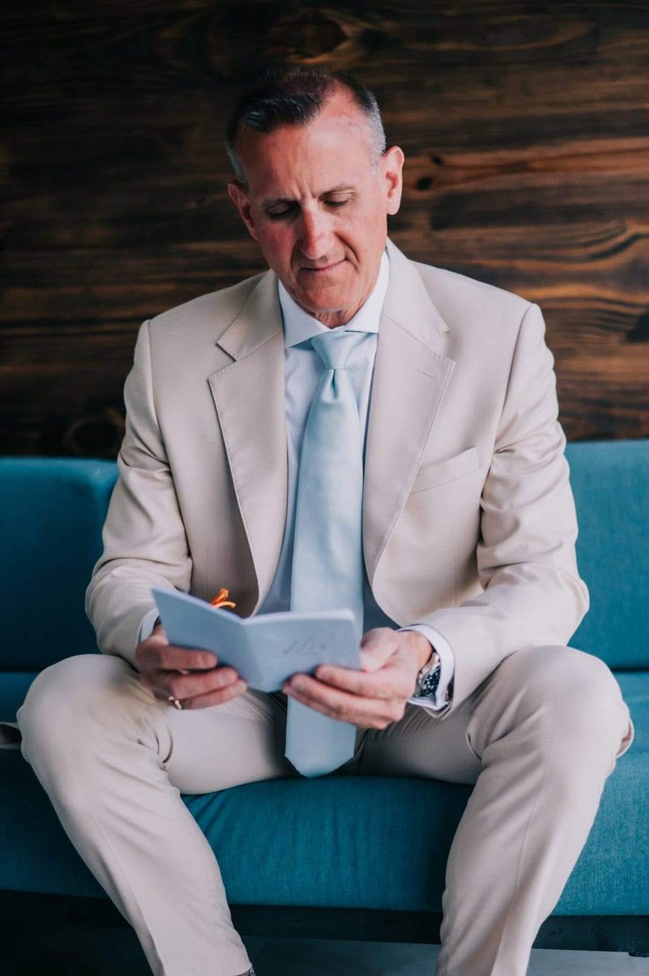 Paul reading vows at Lopesan Costa Bavaro wedding