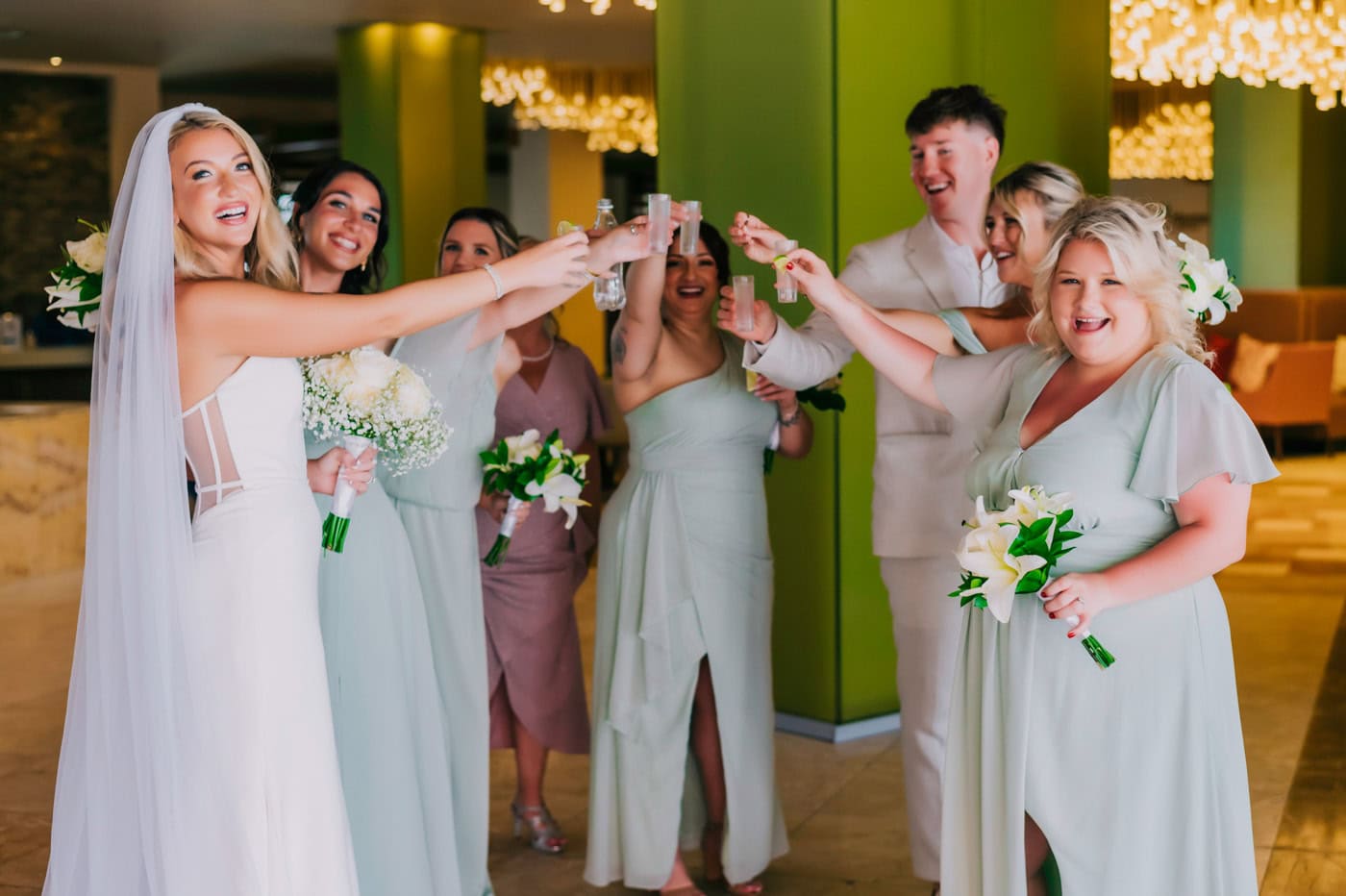 Bride and bridesmaids before ceremony at Breathless Punta Cana
