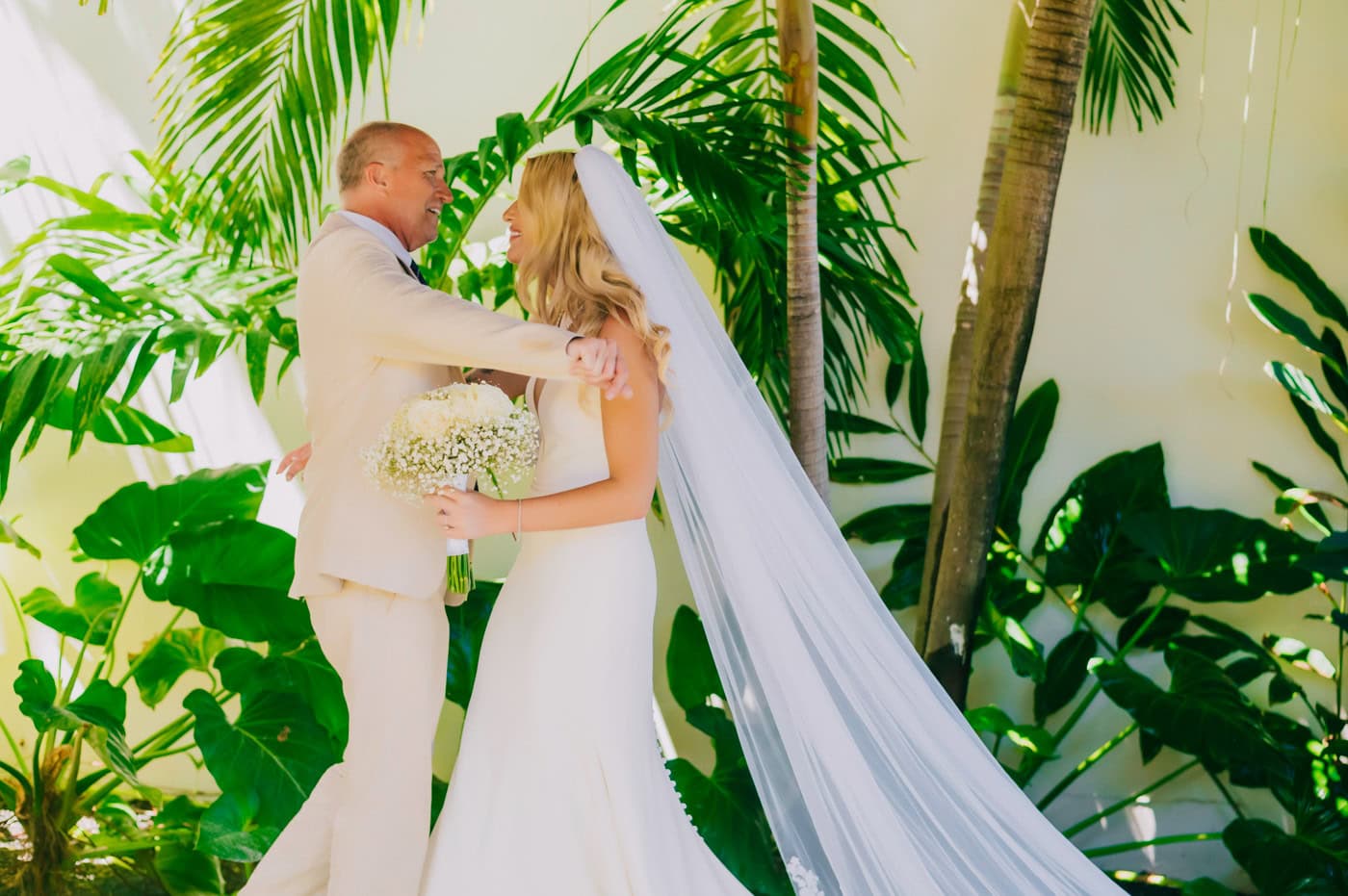 Bride and father Breathless Punta Cana