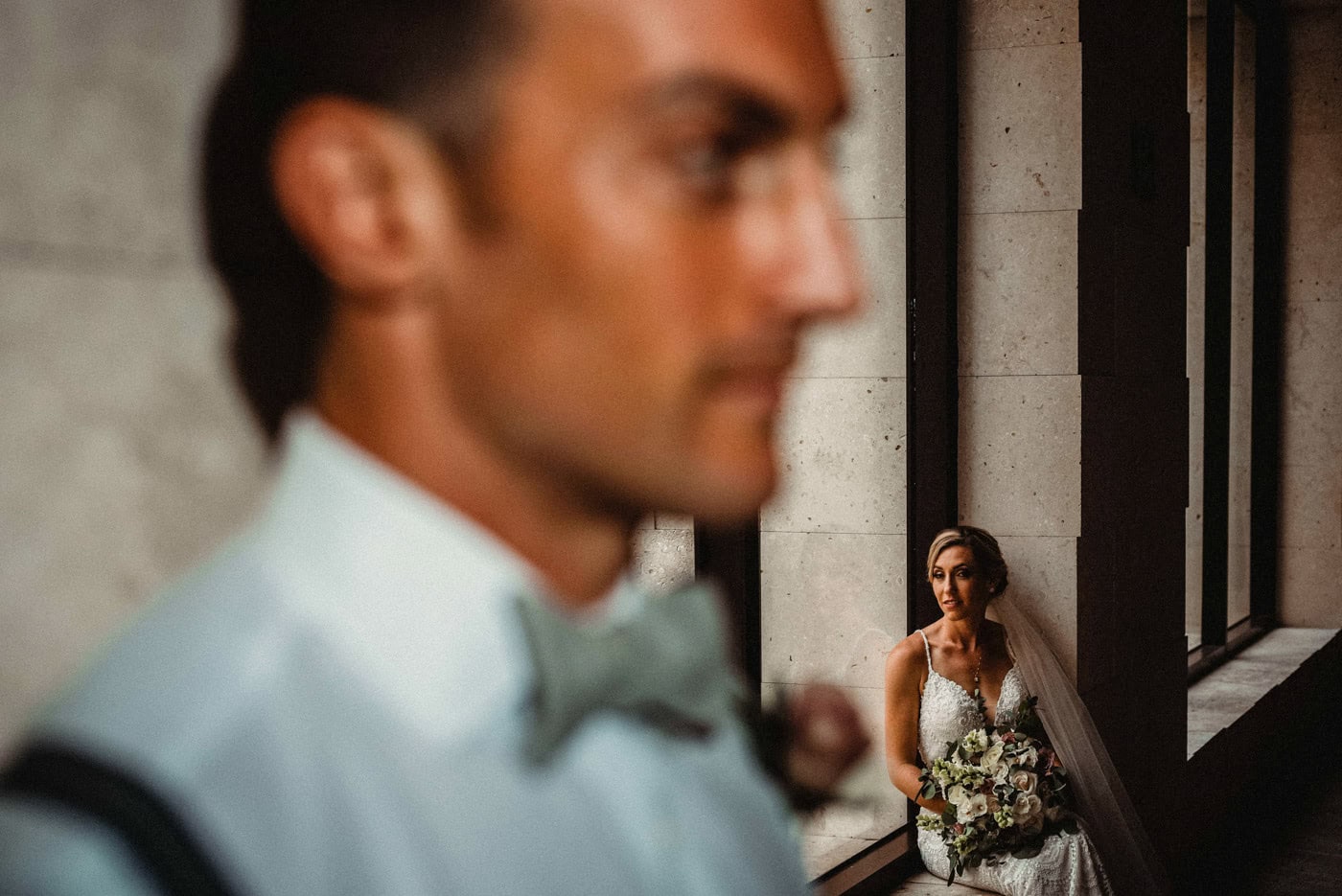 A couple shares an emotional first look before the ceremony, a moment captured early in a Punta Cana wedding day timeline.