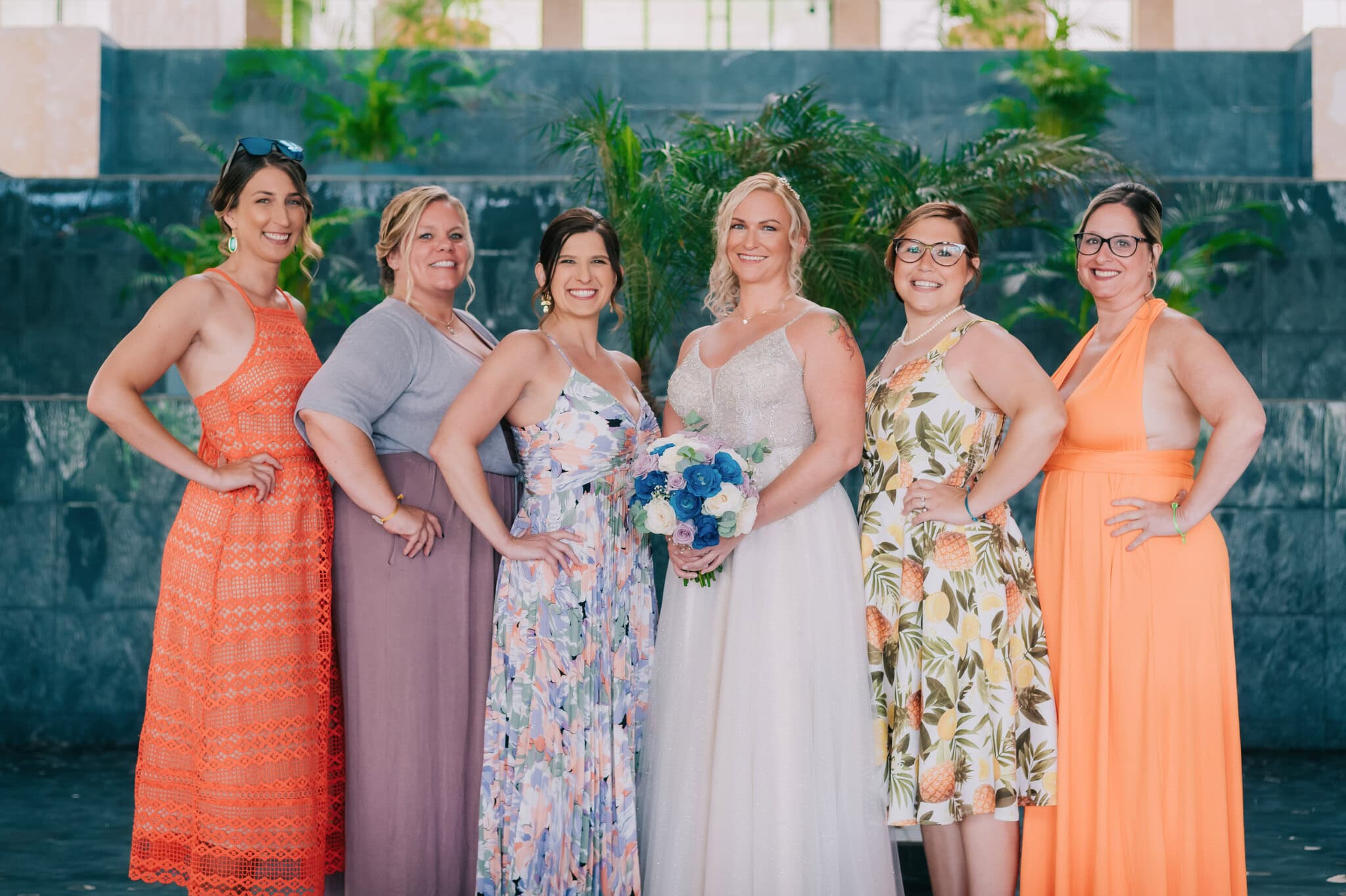 Bride with her bridesmaids at Live Aqua Punta Cana