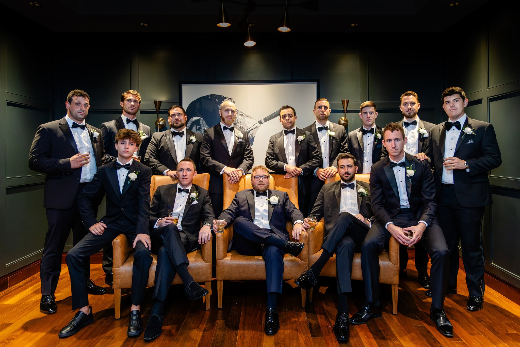 Groom and groomsmen group portrait at The Westin Punta Cana